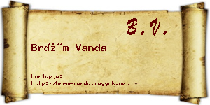Brém Vanda névjegykártya